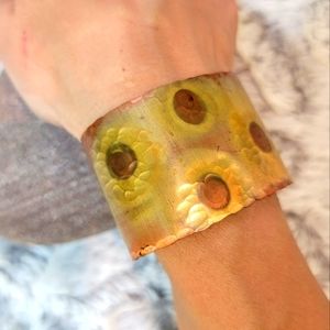 Vintage Copper Bracelet with Dots